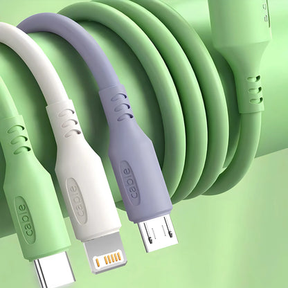 3 In 1 Fast Charging Cable For iPhone15 14 13 12 11 X Pro Max Micro USB Type-C Phone Charger USBC Data Cable