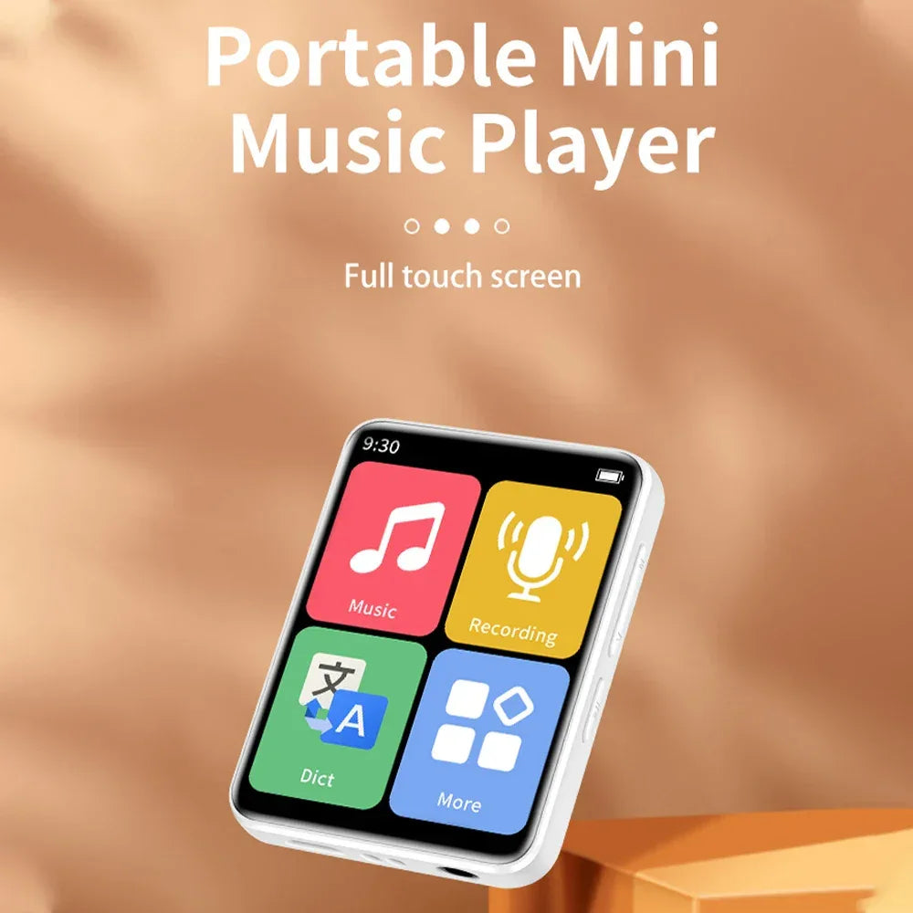 2 inch Display Screen Portable MP3 Player BT 5.0 Touch Screen Music Player with Speakers Support FM Radio Recording E-Book