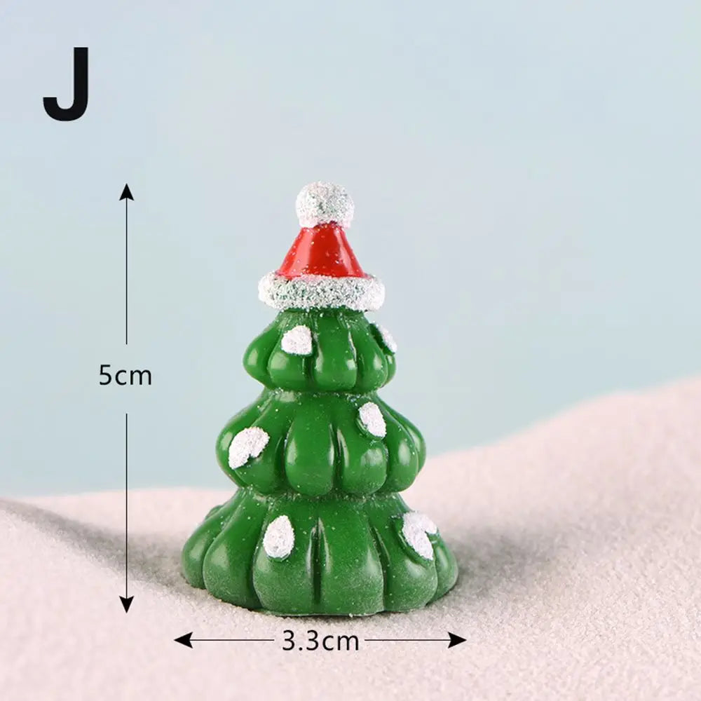 Gift Box Snowman Terrarium Dollhouse Fairy Garden Figures Micro Landscape Ornaments Figurines Christmas Miniature
