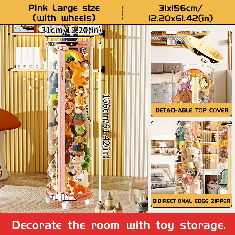Extra Large Toy Storage Bucket Organize Home Plush Toys Neatly Sunglasses Smiley Design Top Can Place Figurines