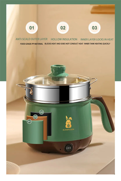 Multi Cookers Electric Rice Cooker Non-stick Pan Heating Pan Electric Cooking Pot Machine Double Layer Steamed Eggs Pan Soup Pot