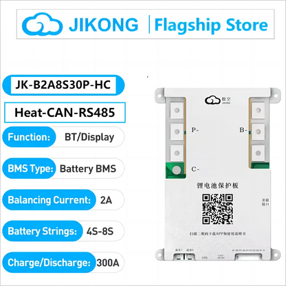 Jikong JK BMS 3s 4s 5s 6s 7s 8s 100A 200A 300A Smart Lifepo4 Li-ion Active Balance Lithium 12V 24v With RS485 CAN Bluetooth Heat