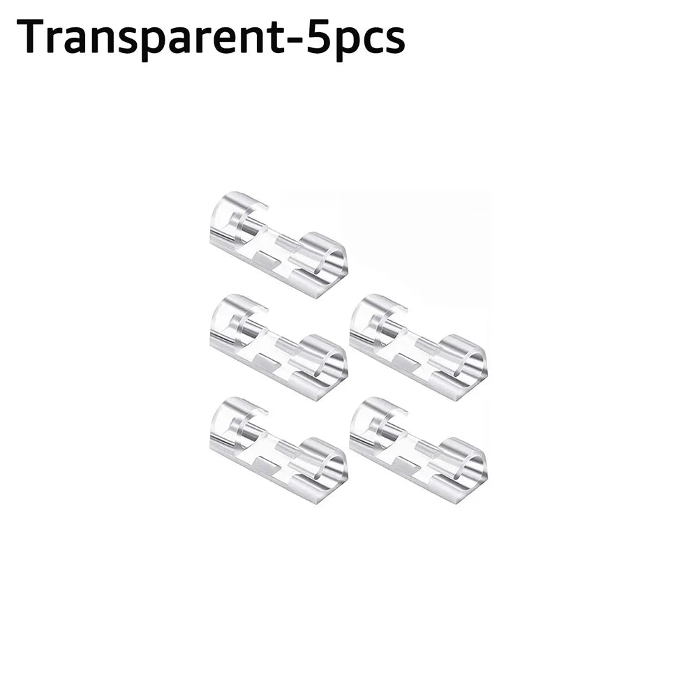 5/20Pcs Cable Management Clip Cable Protector Winder Self-Adhesive Desktop Tidy Management Clips For Mouse Headset Wire Storage