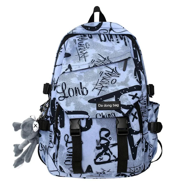 middle high school backpack for teenage boys cool school bag college student backpack large capacity schoolbag for boy cute doll