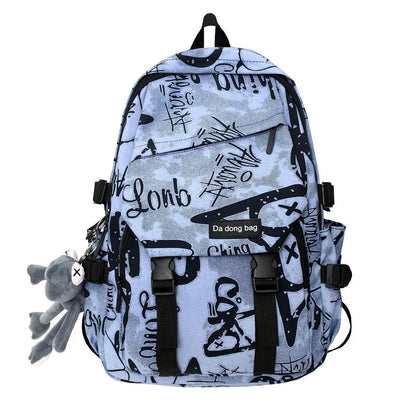 middle high school backpack for teenage boys cool school bag college student backpack large capacity schoolbag for boy cute doll