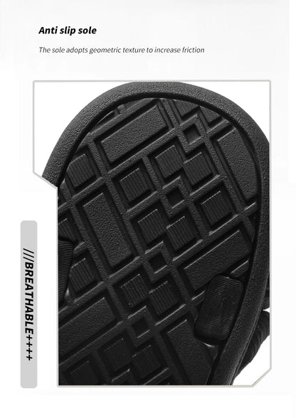 Black Men's Outdoor Casual Arch Support Sandals Anti-Slip Breathable Beach Holiday Sports Sandals for Summer Walking Size 40-45