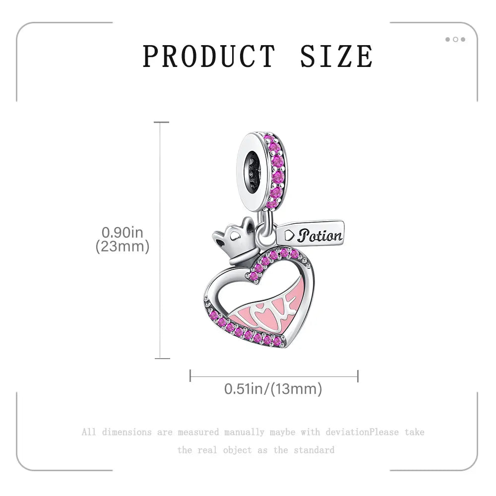 Elegant Mother's Day gifts For mom Ballet Pendant Fit Original Bracelet Diy Jewelry Fine Perfect Heart Rainbow Charm Daily Wear