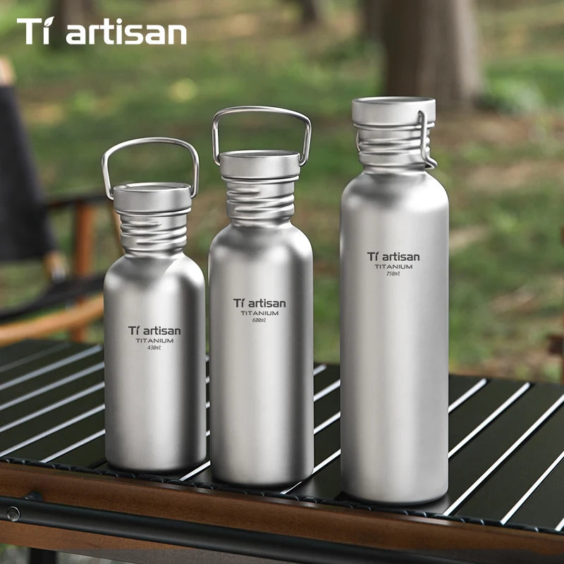 Tiartisan PureTitanium Sports Bottle Outdoor Ultralight Portable Cycling Water Bottle Reusable Drinking Bottle
