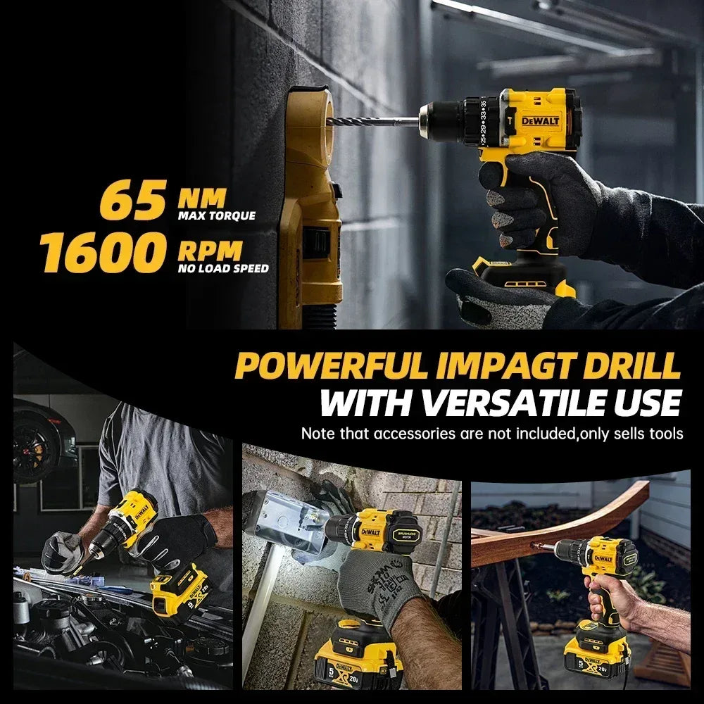 DeWalt DCD805 20V Screwdriver Clave Without Brushes, Compact Drill Tools Driver Battery Impact Wrench, Power Tool Cordless drill