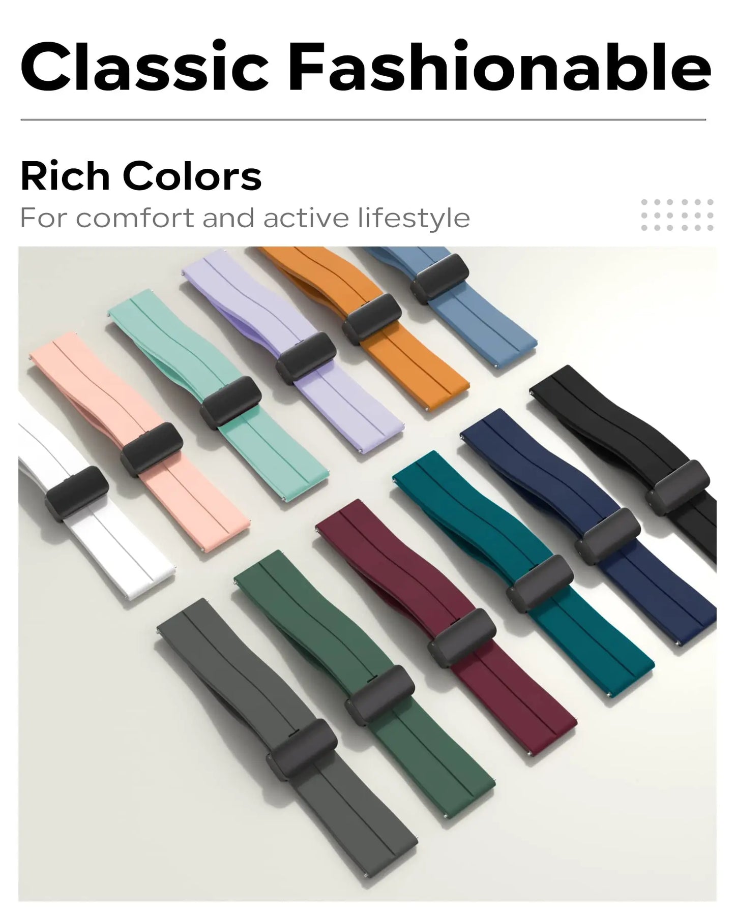 20 22mm Watch Band For Samsung Galaxy watch 6/4/5 pro/gear s3/active 2/classic Sport Magnetic Strap for Huawei GT 2 2e 3 Band