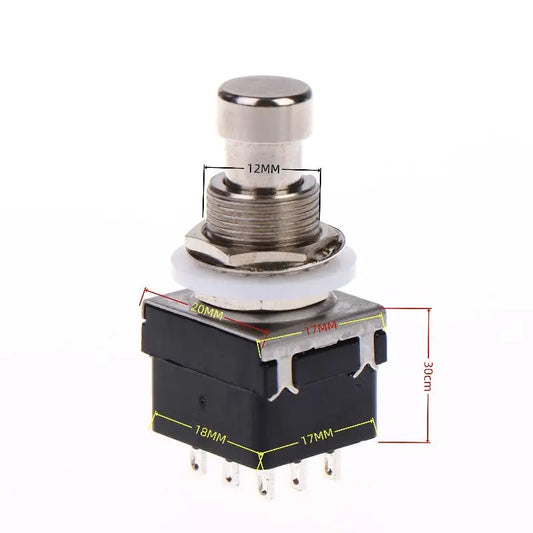 NEW 1/3Pcs Button Direct Conversion Switch 9 Pin 3PDT Latching Guitar Switch Guitar Effects Pedal Box Stomp Foot True Bypass