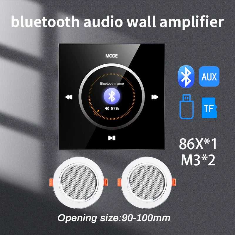 86 New item hifi professional smart wall mount stereo Background Music System speaker sets bluetooth mini in wall amplifier