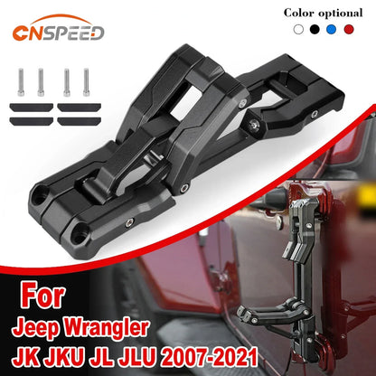 for Jeep Wrangler JK JKU JL JLU 2007-2021 Aluminum Car Folding Stepping Ladder Door Hinge Step Heavy Duty Footboard Foldable