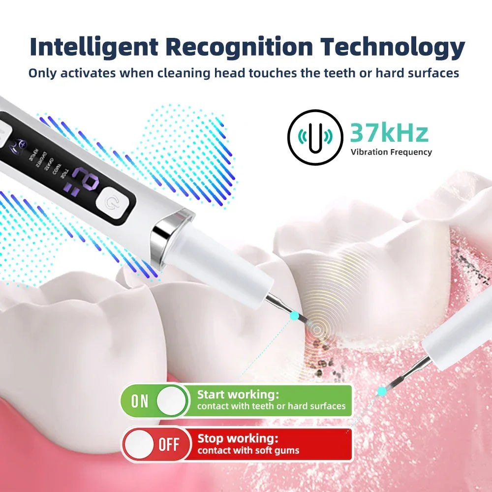 Ultrasonic Dental Scaler Tartar Remover 5 modes with LED Light Household Teeth Cleaning Tools Dental Cleaner Oral Care