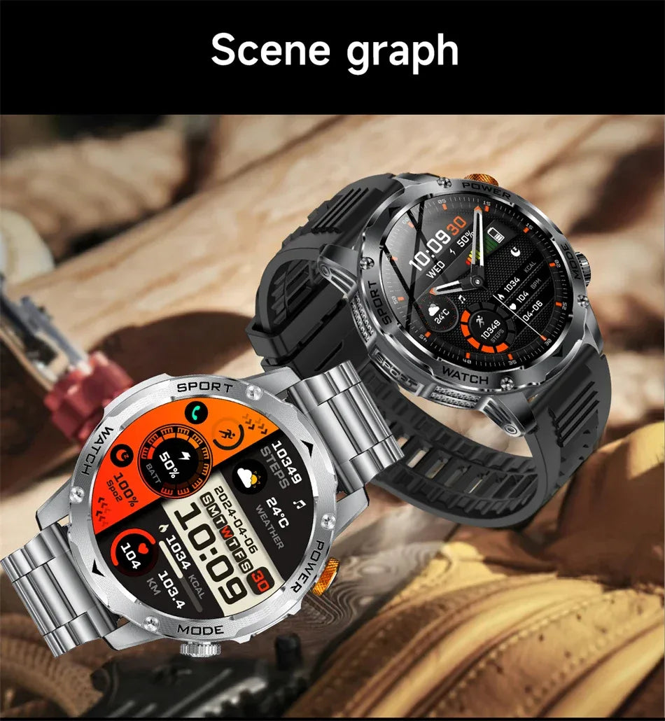LIGE AMOLED Smart Watch Men with Flashlight Sports IP68 Waterproof Fitness Tracker Bluetooth Call Smartwatch Man for Android iOS