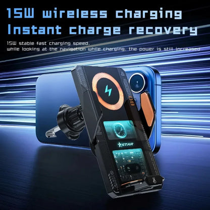 Wireless Charger Car Mount 15w Wireless Car Charger Smart Wireless Charger Mobile Phone Stands Car Phone Holder