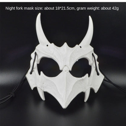 Halloween Mask Half-face Mask Cos Dragon God Fierce Tiger Night Fork Tengu Man Wolf Mask Performance Skull Masks