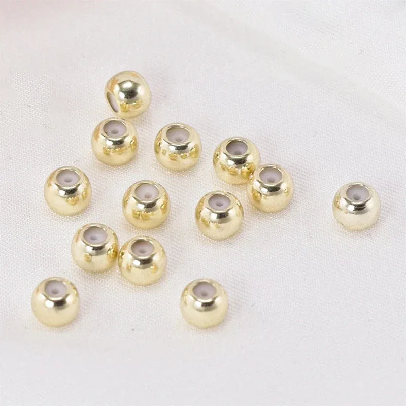 Brass Round Slider Stopper Beads for Bracelet Silicone Inside Positioning Spacer Adjust DIY Crafts Jewelry Making Findings