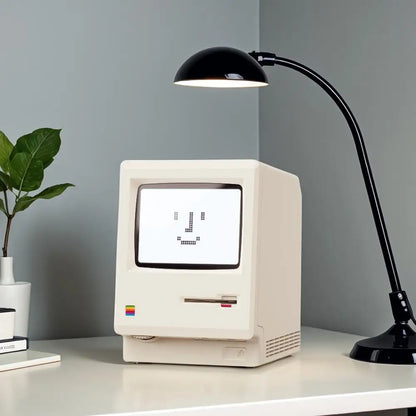 Desktop Digital Clock Retro Classic Design Beige Floppy Disk Decor Tech Gadget Gift For Men Women Office Desk Novelty Ornament