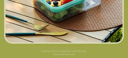 Portable Handle Design Double Layer Lunch Box Compartment Bento Boxes Students Toddler Bento Containers Outdoor Salad Picnic Box