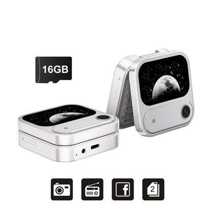 SERVO i17 AIR Mini Foldable Mobile Phone 2G GSM 1.77" Display Magic Voice Speed Dial FM Radio 2 SIM Card Small Square Cellphones