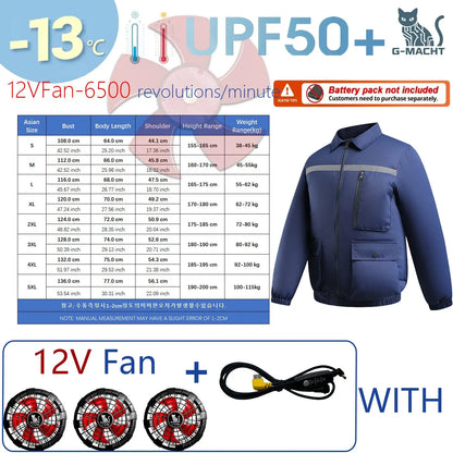 Summer 4 Fans Air Conditioning Cooling Vest Men Women Ultralight Outdoor Jacket Sun Protection Windbreaker Travel Fishing Sports