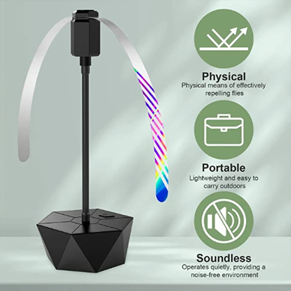 Retractable Fly Repellent Fan - USB Rechargeable Battery Powered, Outdoor Party Bug Deterrent Device