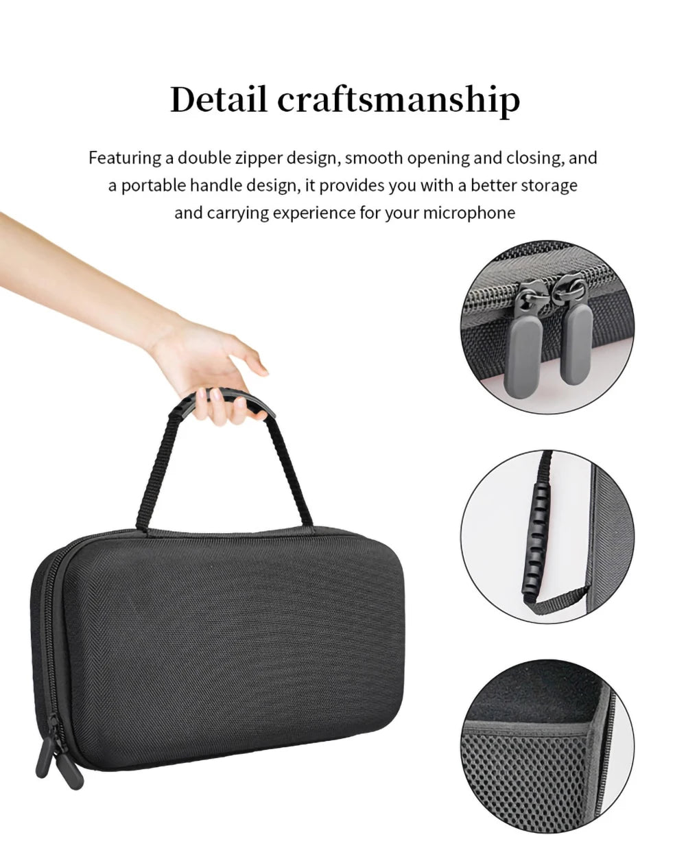 Hard EVA Microphone Storage Bag Transmitter Box Portable Bluetooth K Song Travel Carrying Case