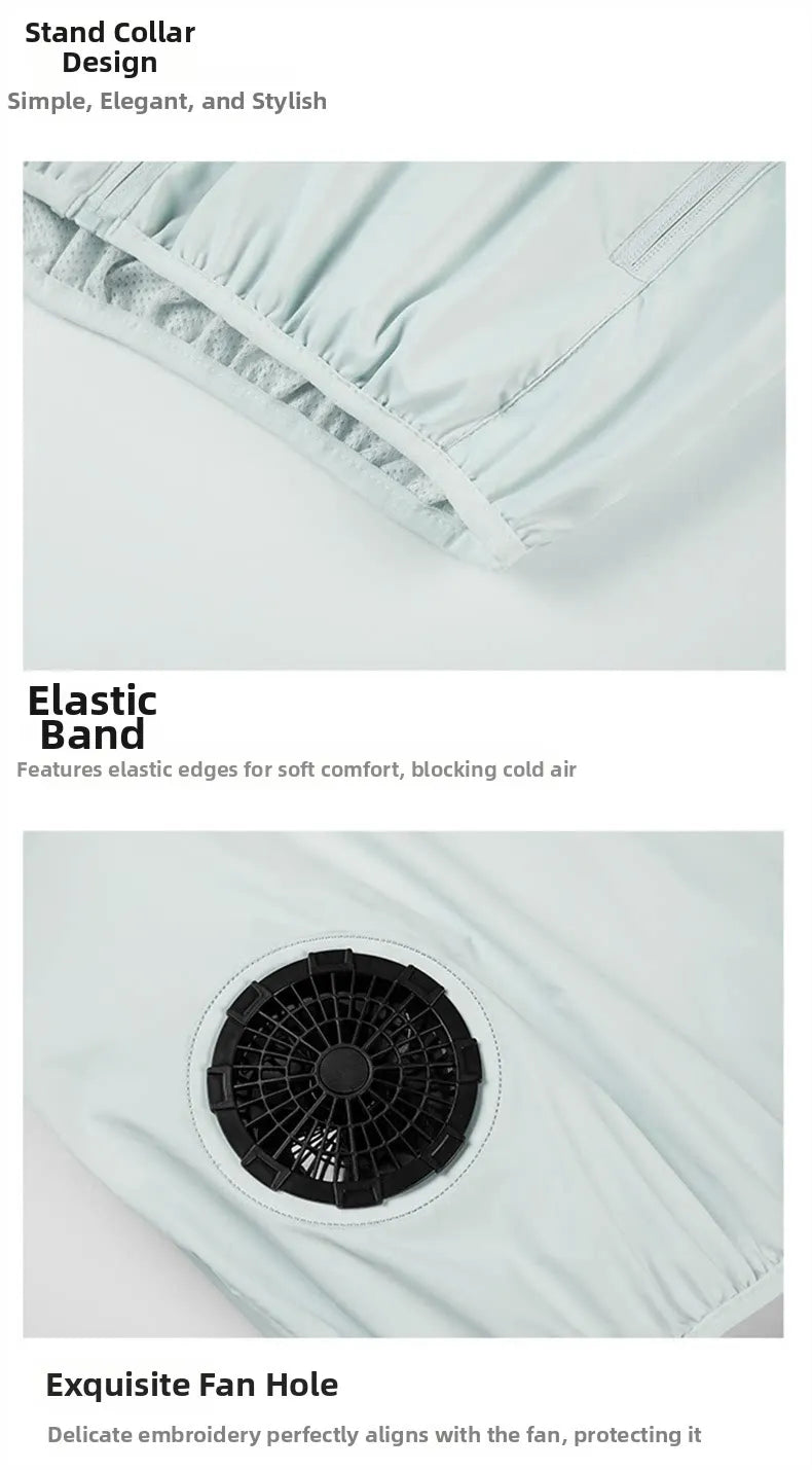 Summer Cooling Vest Men USB Charging Fan Sleeveless Jacket Air Conditioning Clothing Breathable Cool Working Coat for Outdoor Wo