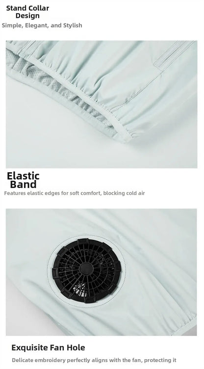 Summer Cooling Vest Men USB Charging Fan Sleeveless Jacket Air Conditioning Clothing Breathable Cool Working Coat for Outdoor Wo
