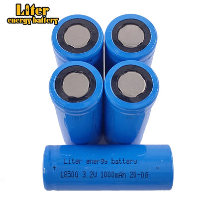 3.2V LFR 18500  LiFePO4 battery 1000mah rechargeable cell for Solar Led Light and speaker