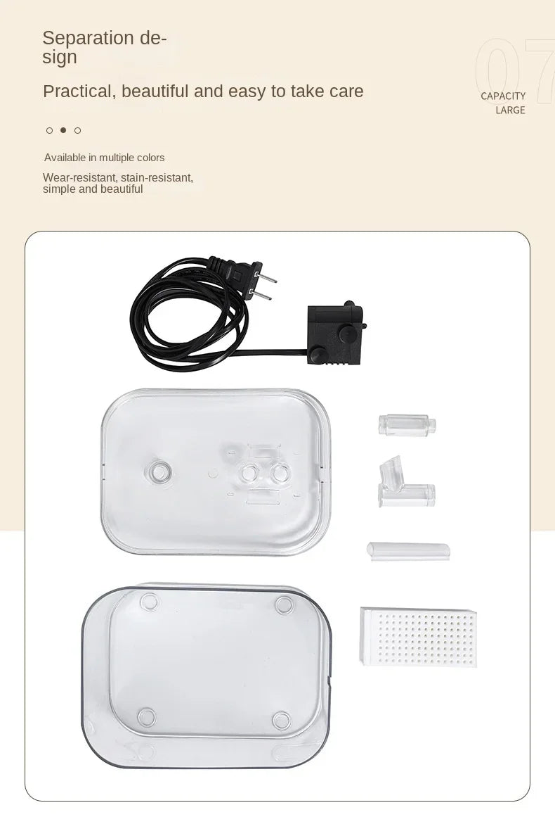 1000ml Automatic Pet Water Fountain Transparent USB Power Cat Water Dispenser for Indoor Dog and Cat Water Feeding Supplies