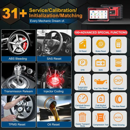 LAUNCH X431 PRO ELITE 8 inch Car Diagnostic Tools Auto OBD OBD2 Scanner All System CAN FD/DOIP Active Test 31 Reset ECU Coding