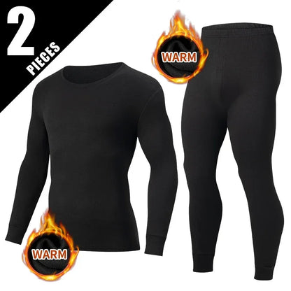 2-piece Autumn And Winter Men's Solid Color Simple and Versatile Round Neck Warm Underwear Set Comfortable Youth Home Clothes