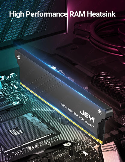 JEYI RAM Heatsink DDR2 DDR3 DDR4 DDR5 Aluminum Cooling Heatsink Memory With Thermal Pads Desktop for PC Easy Installation