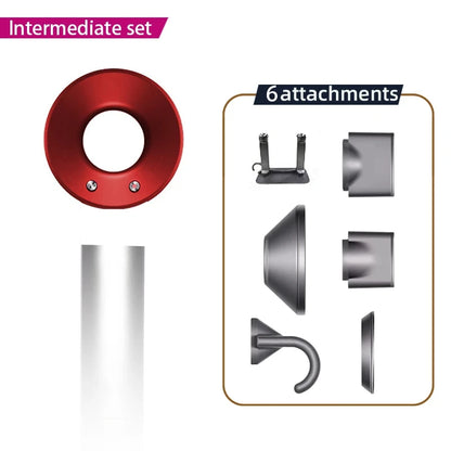 Leafless constant temperature hair dryer for personal hair care and styling; home professional hair style accessories kit (5+1)