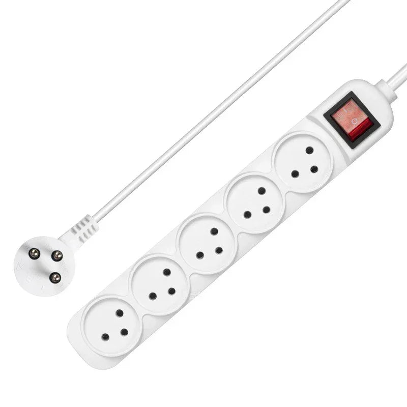 Melery Power Strip Israel Plug Outlets 3/4/5 Way AC Electric Switched Sockets 16A Wire Extension Cord Wall Mounted Home Office