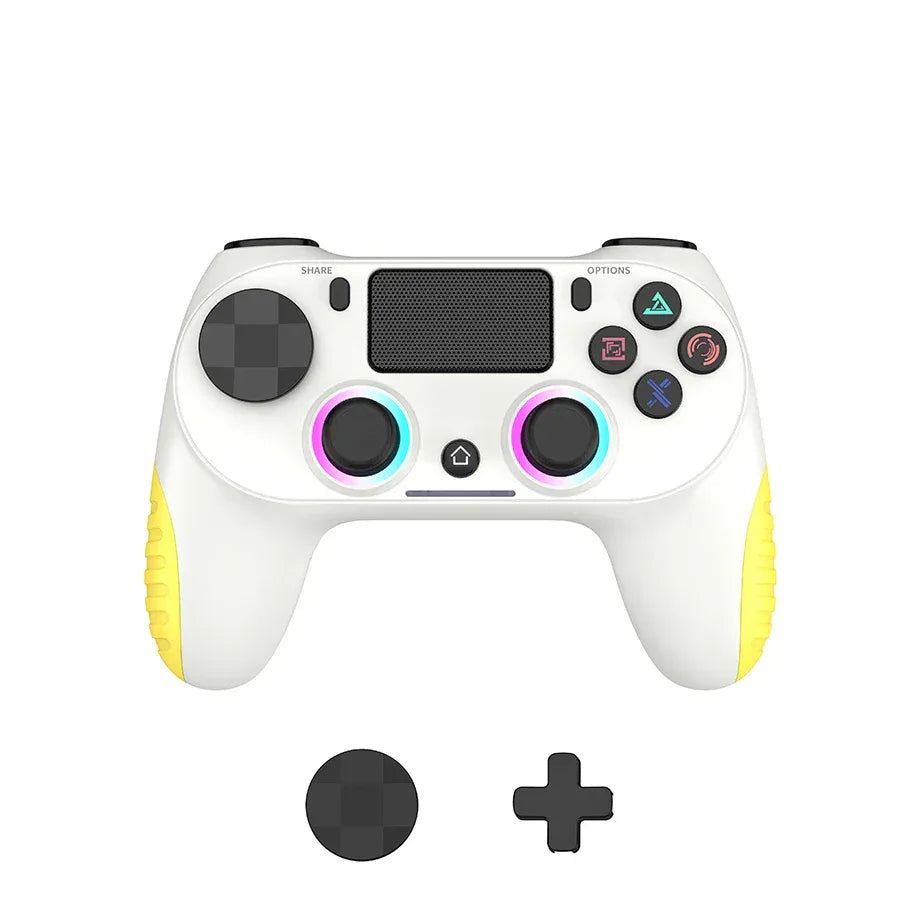P4 Wireless Bluetooth Gaming Controller RGB Lights Vibration Six-Axis Motion Sensing for PC/360 - Hot-Selling Gaming Joystick