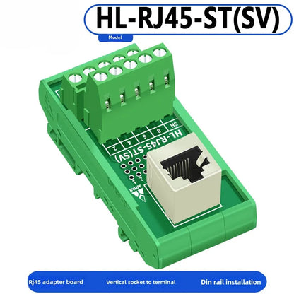 RJ45 adapter terminal RJ45 adapter terminal Cat5e Cat6 adapter board network port DIN35 guide rail installation