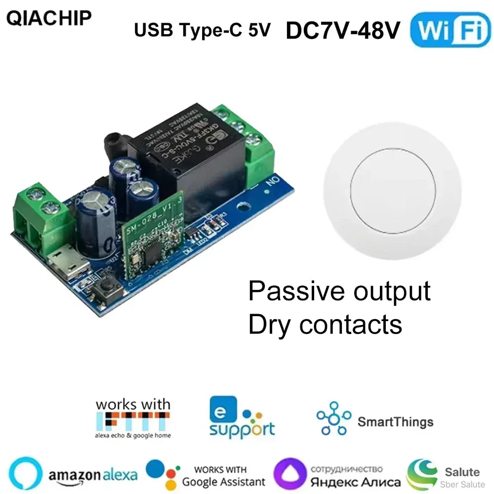 EWelink Dry Contacts Smart WiFi Relay Smart Switch DC5V-48V Wireless Remote Control 1 Way Alexa Google Home