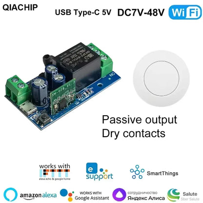 EWelink Dry Contacts Smart WiFi Relay Smart Switch DC5V-48V Wireless Remote Control 1 Way Alexa Google Home