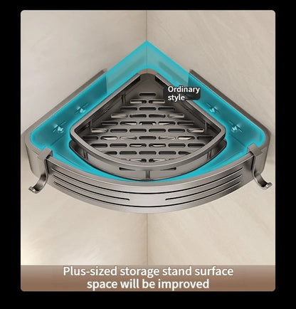 No Need To Drill Walls for Installation Aluminum Bathroom Shelf Shelves Shampoo Rack Storage Holder Kitchen Organizer Wall Rack