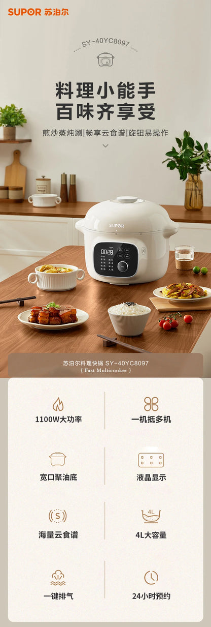 Electric Pressure Cooker 220V Home 4L Capacity Multifunctional Smart Rice Cooker Automatic multicooker 압력밥솥 طنجرة الضغط