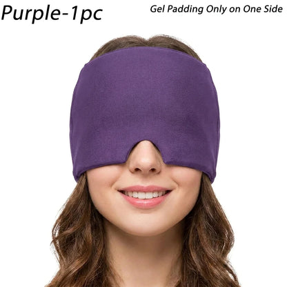 Single‑Sided Gel Ice Headache Relief Hat, Cold Compression Eye Mask, Reusable Portable Cooling Cap for Migraine Pain Home Use