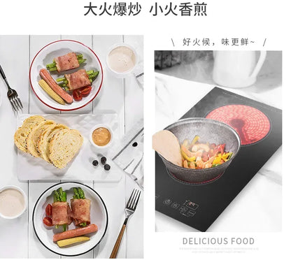 Kitchen 2 Rings Ceramic Cooker Induction Cooktop Double Electric Cooker Hob Heating Cooker Electric Stove Vertical Cooking Plate