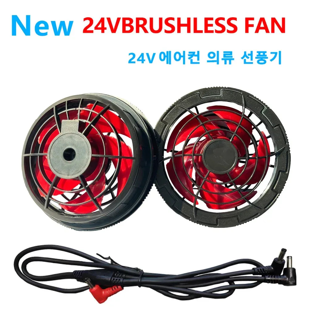 Men Outdoor Summer USB Electric Fan Cooling Jackets New generation 19 24V Air Conditioning Fan With Cable Air Conditioner Fan