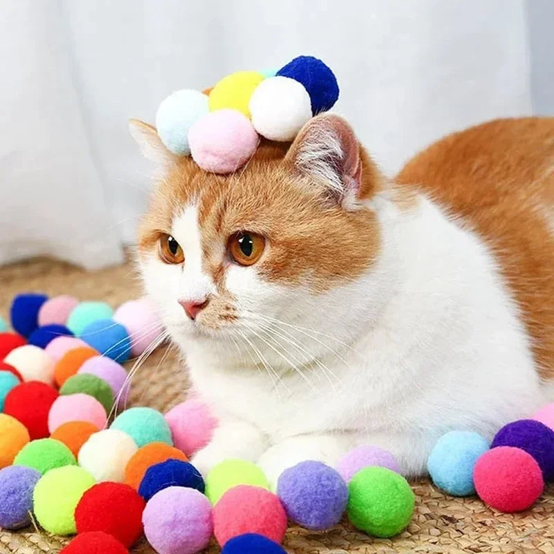 Cat Toys Automatic Ball Launcher Training Toy For Pet Kitten Creative Mini Shooting Gun Games Stretch Plush Toys Pet Supplies