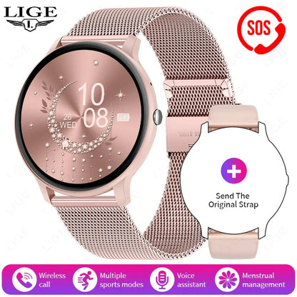 LIGE Smart Watch Women 1.39'' Full Touch Screen Custom Dials Wristwatch Bluetooth Call Blood Oxygen Monitor Sport Smartwatch Men