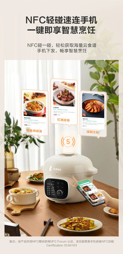 Electric Pressure Cooker 220V Home 4L Capacity Multifunctional Smart Rice Cooker Automatic multicooker 압력밥솥 طنجرة الضغط