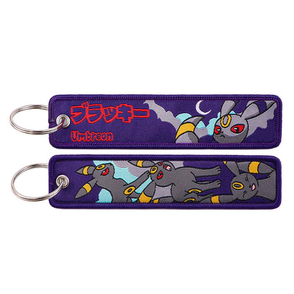 Kawaii Japanese Elf Anime Embroidery Key Fobs Key Tag Motorcycles Cars Backpack Chaveiro Keychain Fashion Keyring Friends Gifts